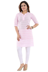 QUEEN SHIELD Women's  Formal & Casual Cotton Chikan-Kari Kurta (4444.)