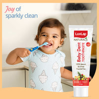 LuvLap Naturals 100% Natural Baby Toothpaste 100g, Bubble Fruit Flavour, SLS & Fluoride Free Kids Toothpaste, Removes Plaque, Prevents Bacteria, Ensures White Teeth, Neutral pH, 12M+ (Pack of 2)