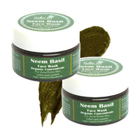Rustic Art Organic Neem Basil Face Wash Concentrate | Anti acne, sulphate free cleanser for women & men | 50 g (Pack of 2)