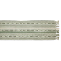 DII Farmhouse Braided Stripe Table Runner Collection, 15x72 (15x77, Fringe Included), Artichoke Green