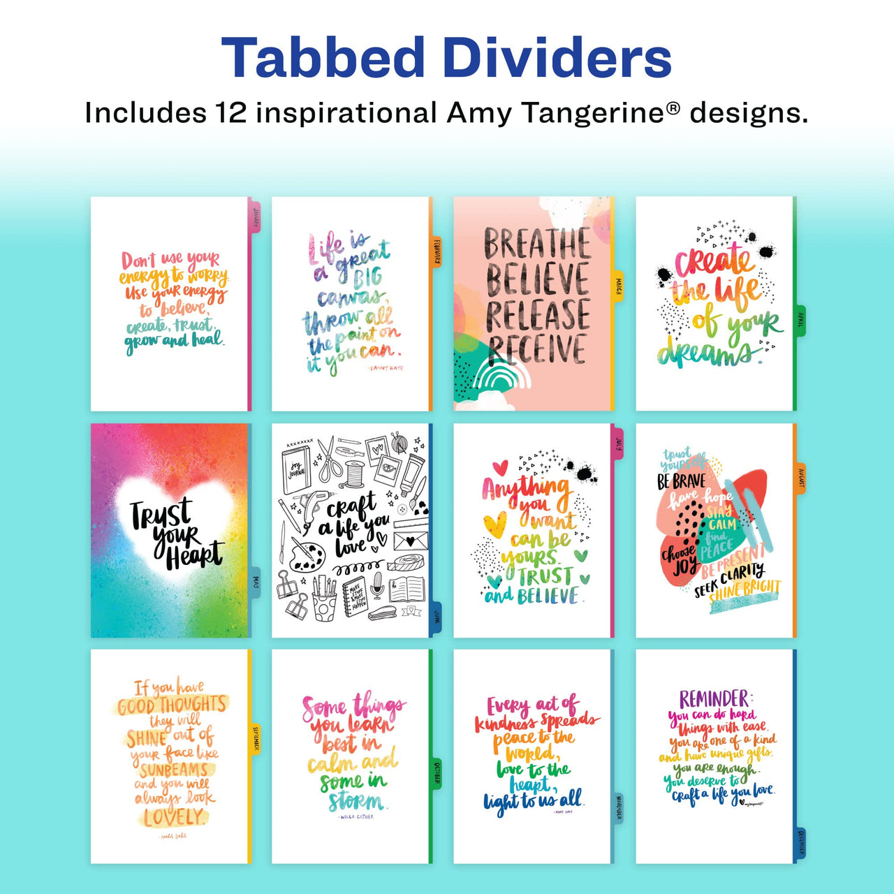 Avery + Amy Tangerine Designer Collection Academic Planner, July 2023-June 2024, School Planner with Stickers, 8.25" x 9.75", Make Your Mark Design (29879)