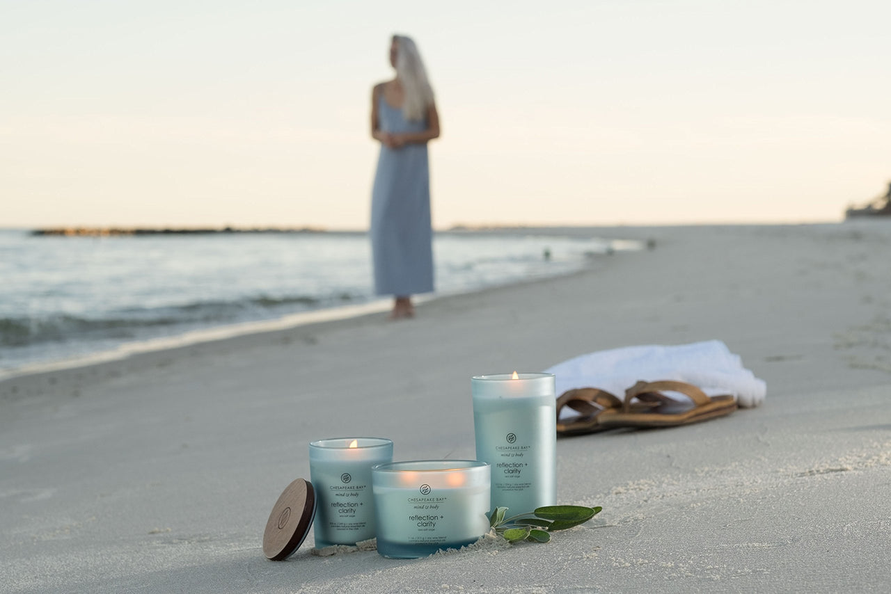Chesapeake Bay Candle Scented Candle, Reflection + Clarity (Sea Salt Sage), Medium, Home Décor REFLCTN/CLARITY Medium Jar
