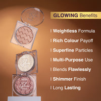 Hilary Rhoda Flash Glow Shine Highlighter | Rich Colour Payoff | Superfine Particles | 3D Reflective Glow | Blends Flawlessly -7g (Rose Shine -Shade 02)