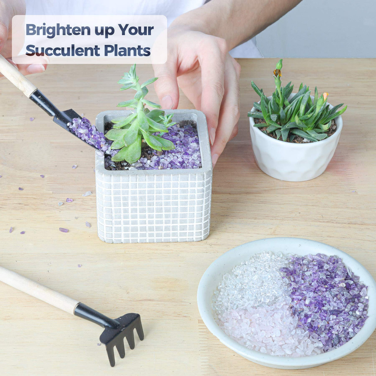 T4U Tumbled Chips Stones Crushed Crystal Quartz 1 LB, Irregular Shaped Gravels Pebbles Healing Stones, DIY Smoothed Rock for Potted Plant,Resin Art,Vase Fillers Aquarium Gravel Rocks (Amethyst) #1 - Amethyst