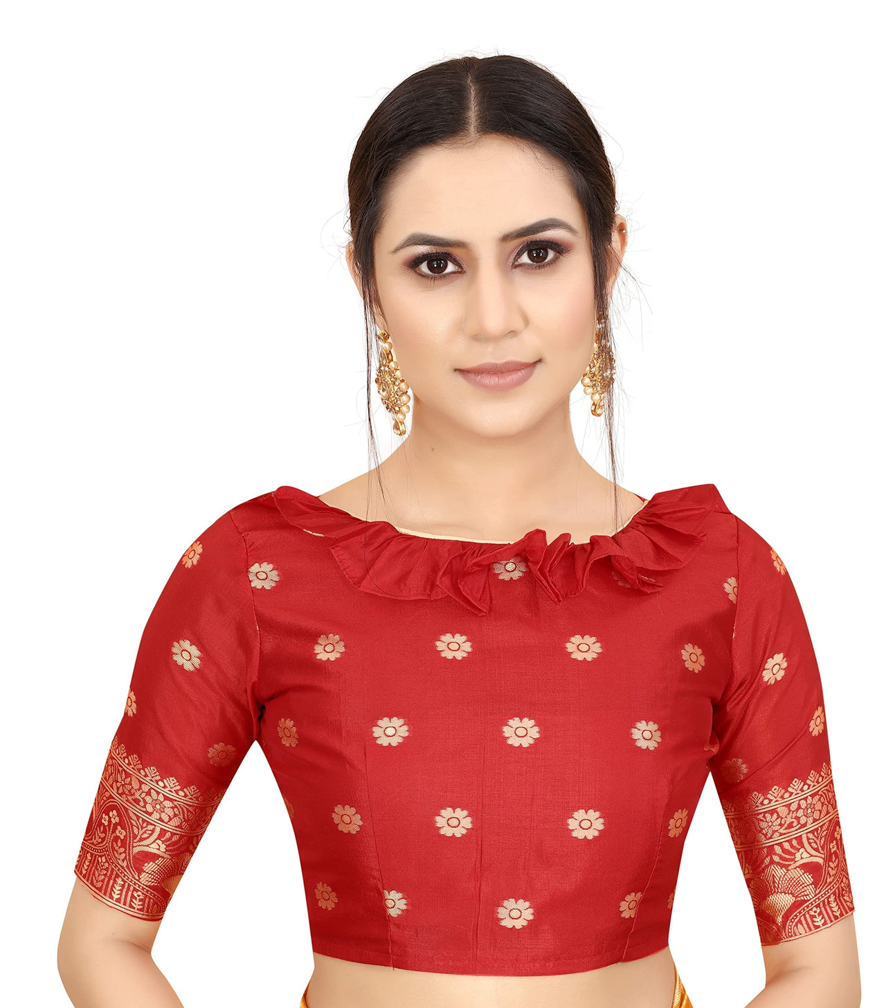 SATYAM WEAVES Women's  Banarasi Cotton Silk Saree With Blouse Piece