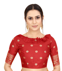 SATYAM WEAVES Women's  Banarasi Cotton Silk Saree With Blouse Piece