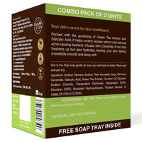 WOW Skin Science Green Tea & Ceramide Moisturizing Soap | Purifying Cleanser | Controls Body Acne | Hydrates & Conditions Skin | Neutralizes Body Odor | Smoothens Skin | Pack of 3