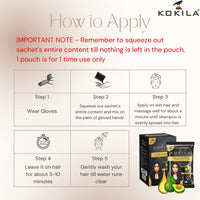 Kokila Unisex Hair Color Shampoo Enriched With Almond Oil in Just 5 Minute, Long-Lasting Instant Hair Color Black Pack of 15 (15ML Each)