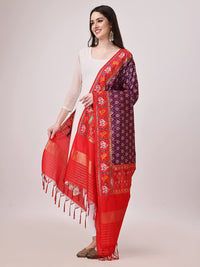 KAPAAHA Women's  Woven Silk Blend Patola Fulwadi Dupatta, Width 45 inch, Length 2.5 meter