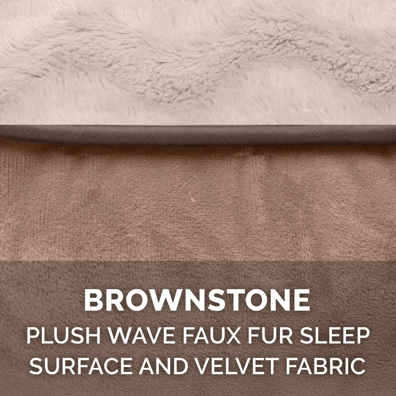 Furhaven Replacement Dog Bed Cover Perfect Comfort Plush & Velvet Waves Sofa-Style, Machine Washable - Brownstone, Large Cover Only 36.0"L x 27.0"W x 0.3"Th Sofa - Plush & Velvet Waves (Brownstone)