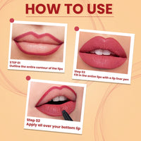 Shryoan Pretty Me Bold Lipliner & Eye Liner Pencil | Waterproof & Smudge Proof | Long-lasting Lip Liner | Matte Finish Lip Pencil | Non-drying Formula (pack of 1, pack of 1)