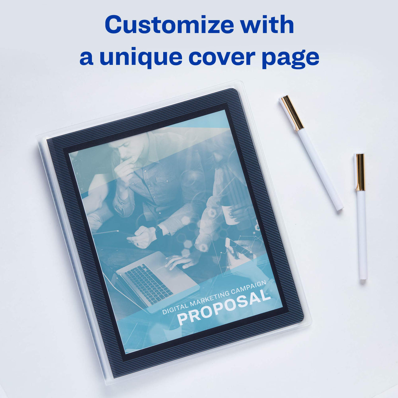 Avery Flexi-View Presentation Book, Clear Front Window for Title Page, 24 Non-Stick Pages, 1 Black Book (47690)