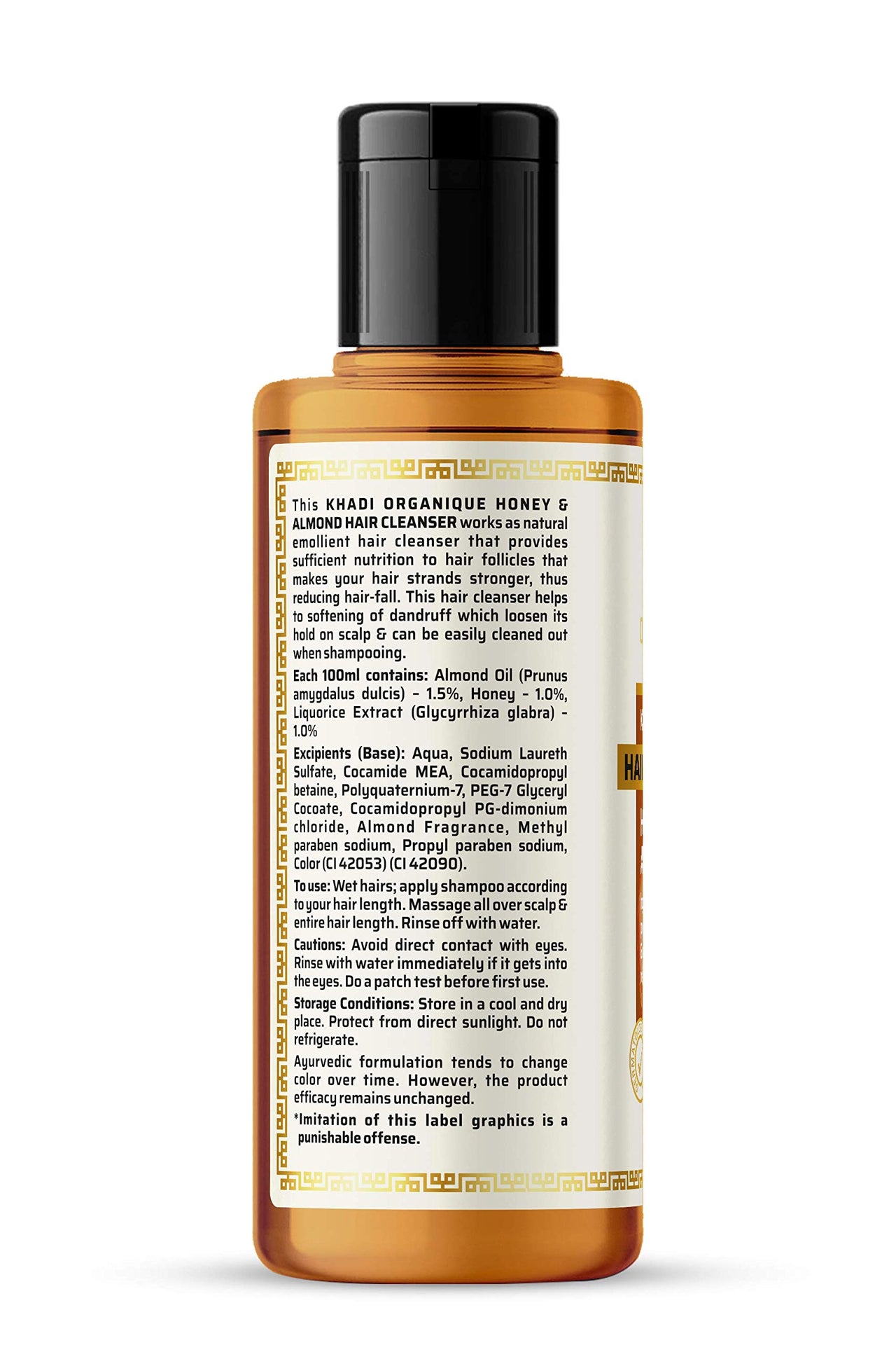 Khadi Orgnaique Herbal Natural Honey Almond Hair Shampoo Pack of 4