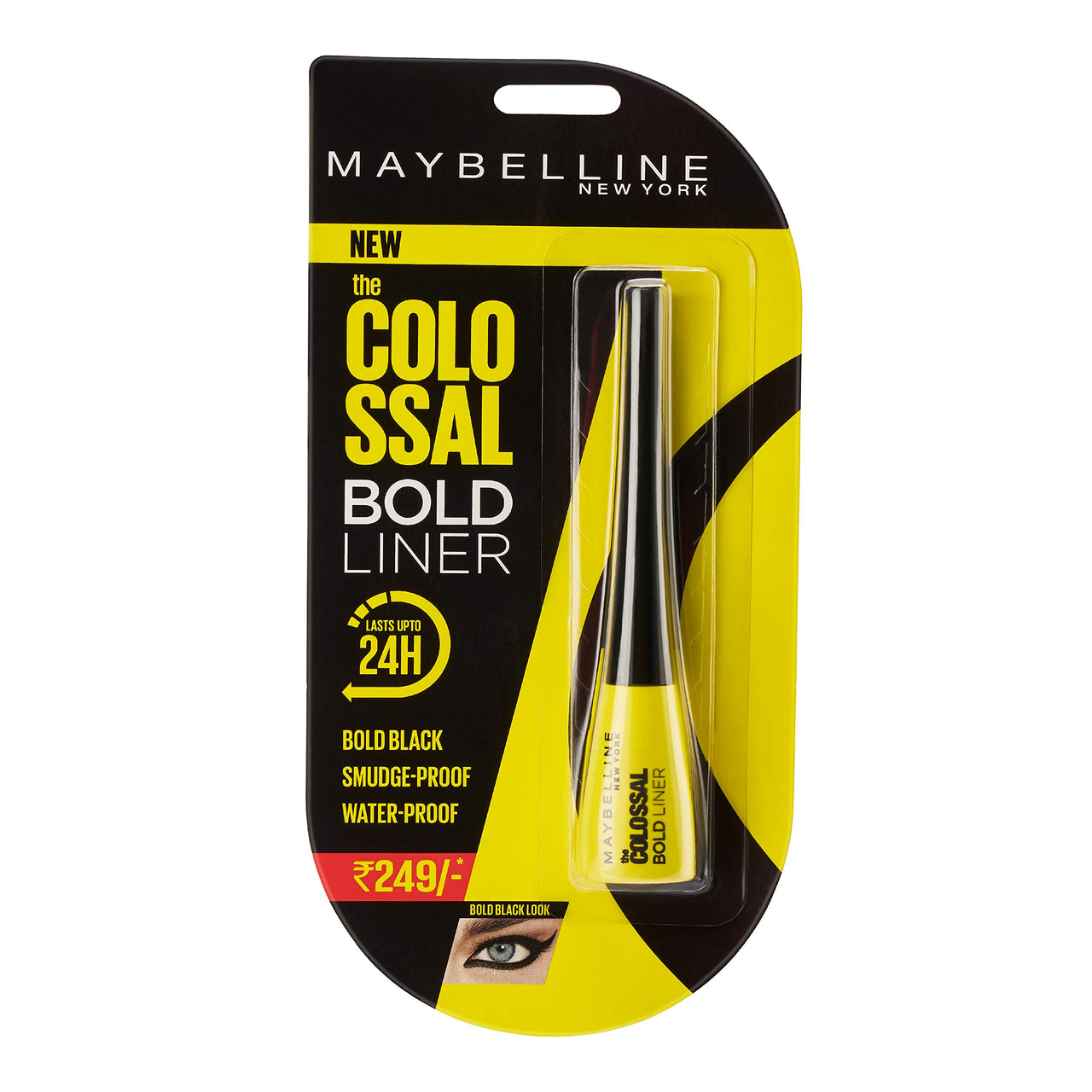 Maybelline New York Colossal Bold Eyeliner, Black, 3G And Maybelline New York Color Sensational Creamy Matte Lipstick, 695 Divine Wine, 3.9G