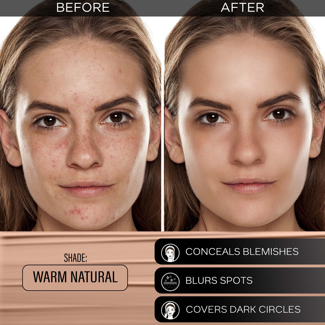 FACESCANADA All Day Hydra Matte Foundation Cream|3-In-1 Foundation + Moisturizer + Spf 30|24 Hr Aloe Hydration&Vitamin C|10Hr Long Wear|Medium To High Buildable Coverage|Warm Natural 021|25Ml