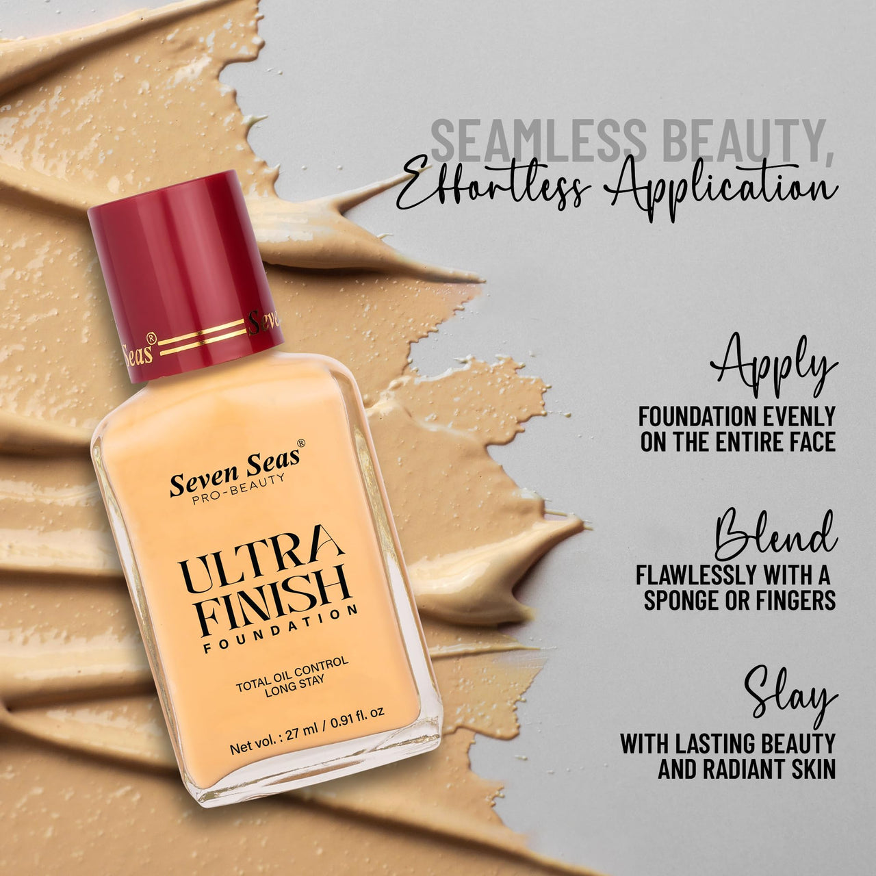 Seven Seas Total Oil Control Long Stay Ultra Finish Foundation (SKin, 27ML)