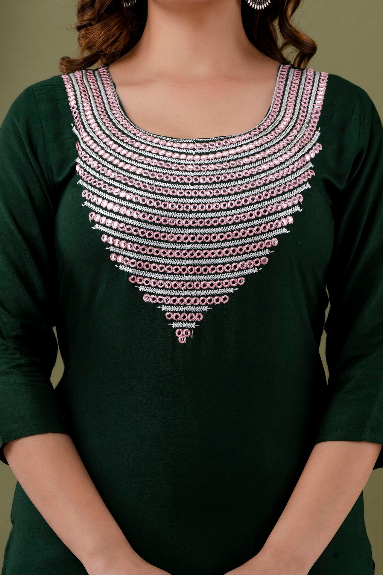 LookMark Womens Cotton Rayon Kurta and Pant Set with Dupatta