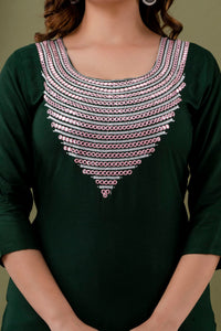 LookMark Womens Cotton Rayon Kurta and Pant Set with Dupatta