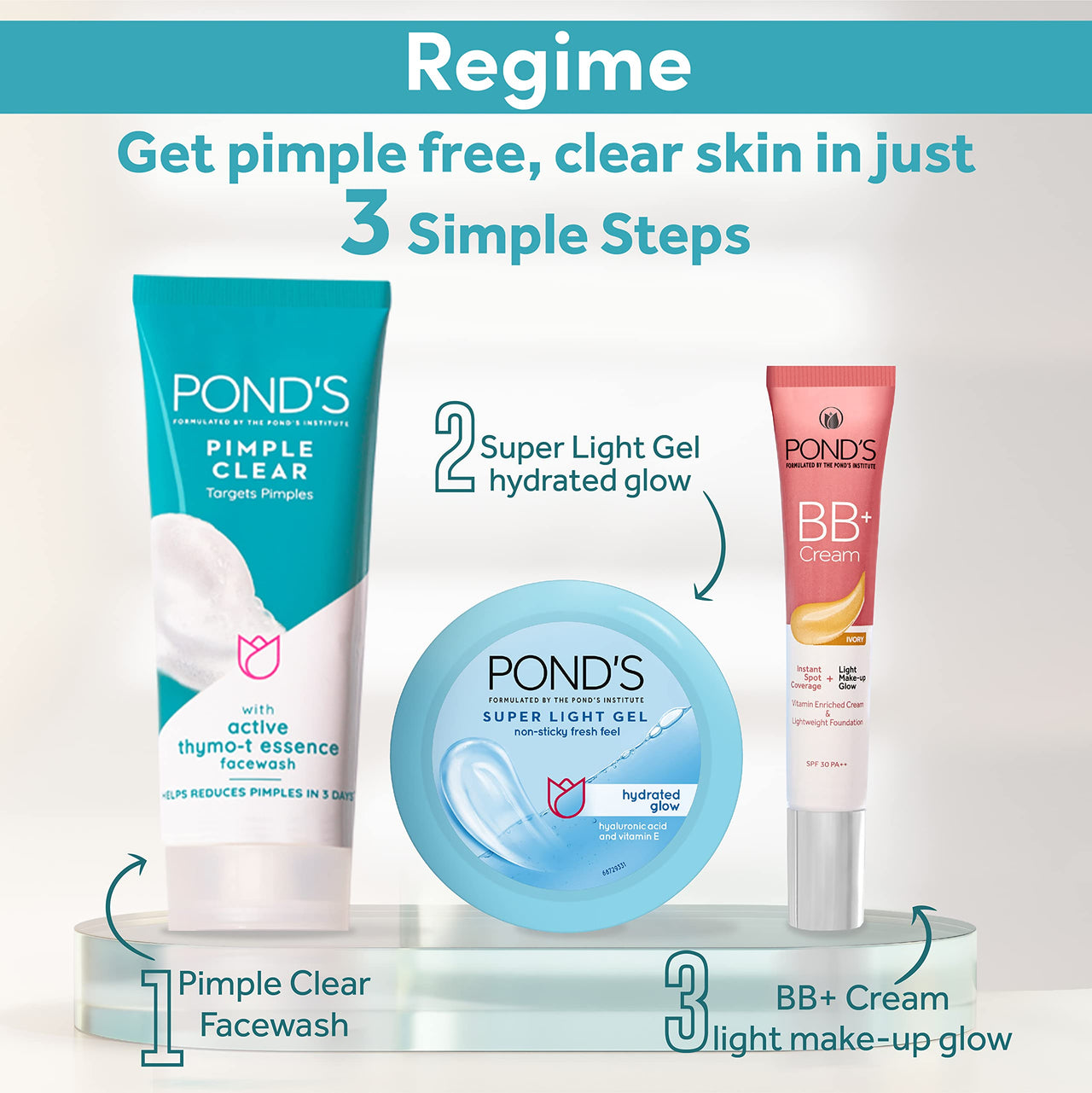 POND's Pimple Clear, Facewash, 100G, For Glowing Skin, With Active Thymo-T Essence Formula, Helps Reduce Pimples In 3 Days, Face Wash Controls Oil, Reduces Blackheads