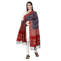 KAPAAHA Women's  Woven Design Silk Blend Dupatta Free Size