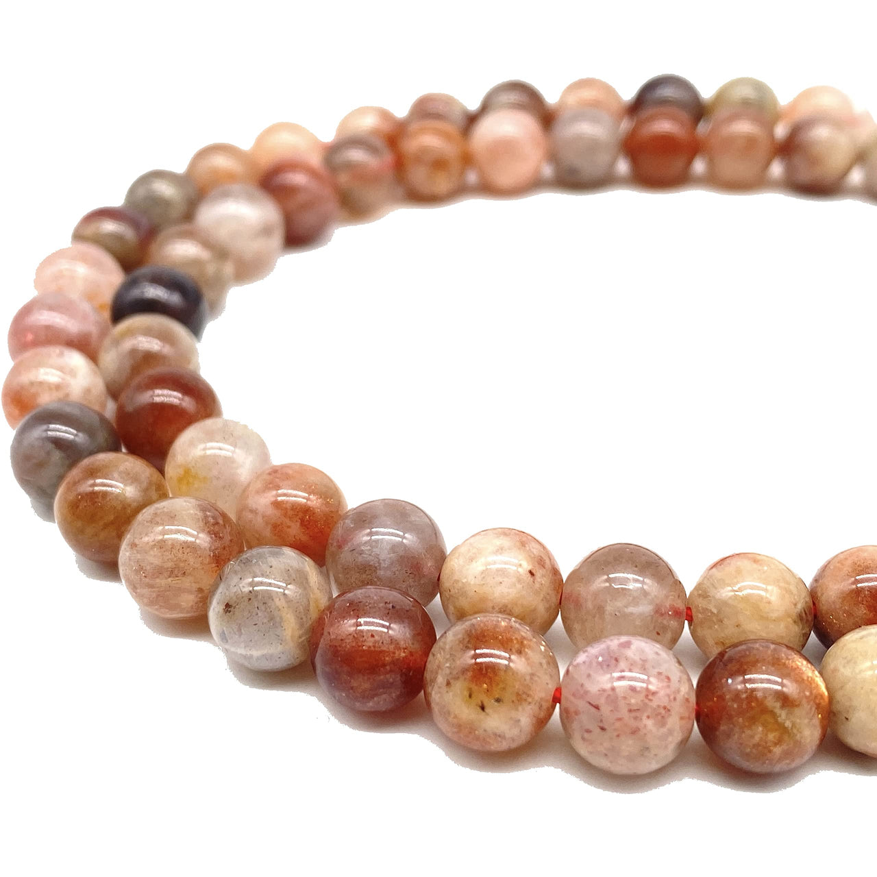 ABCGEMS Madagascan Rainbow Sunstone Beads (Gorgeous Shimmery Golden-Brown Overtones) Healing Crystal Stone Ideal for Bracelet Necklace Ring DIY Jewelry Making Craft Men Women Smooth Round 8mm Rainbow Sunstone (From Madagascar)