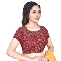 RENE Women's  Cotton Solid Short Sleeve Blouse