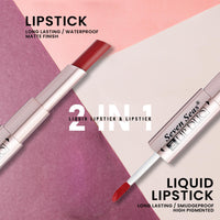 Seven Seas Lip Duo 2 In 1 Lipstick Matte Finish 2-in-1 Duo Liquid Lipstick with Matte Finish and Moisturizing Gloss (Espersso, 7ML)