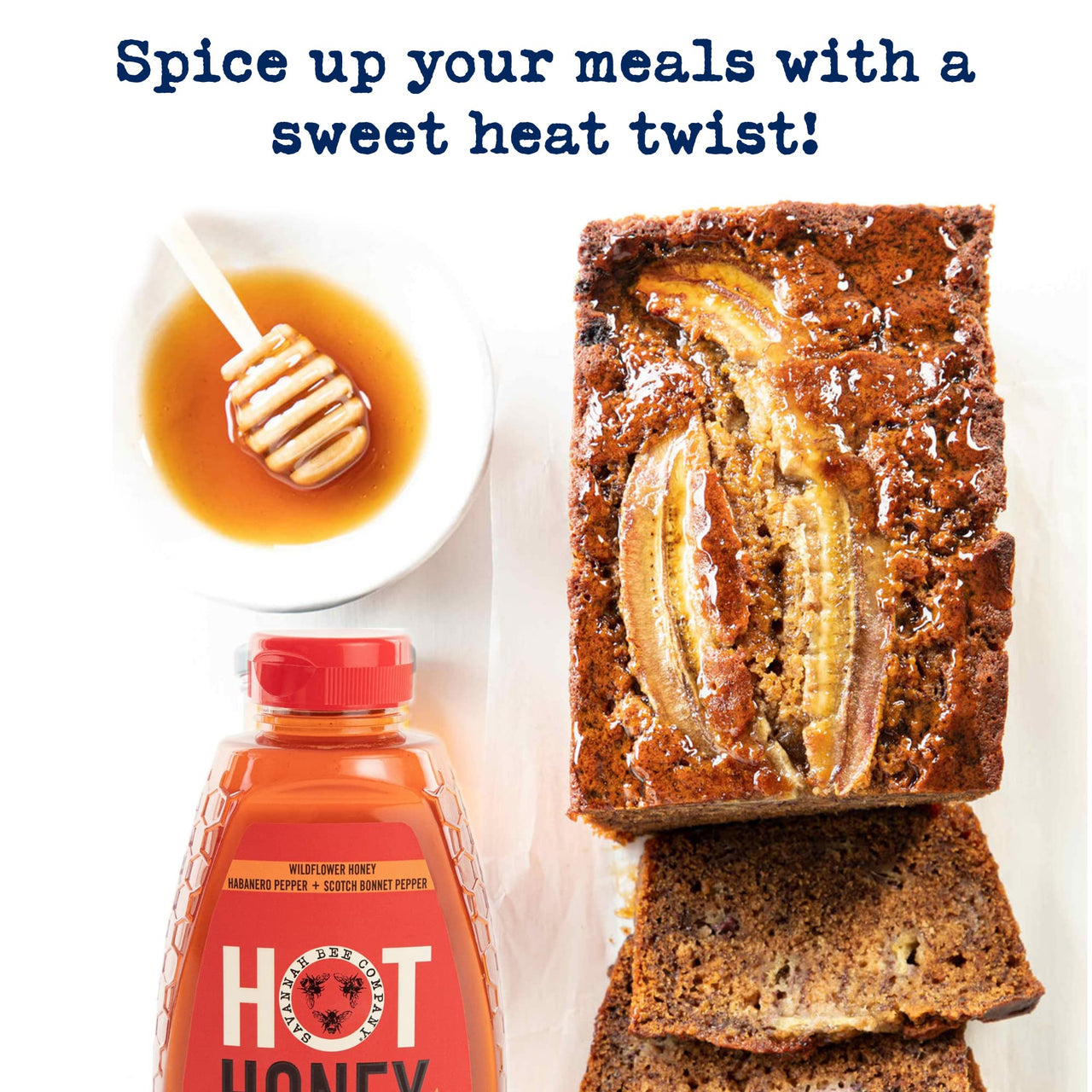 Savannah Bee Company Hot Honey Gluten Free and 100% Pure Honey Infused with Sweet Wildflower Honey and Heat from Scotch Bonnet and Habanero Peppers 24 oz