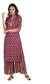Ratan Women’s Cotton Readymade Salwar Suit Set. Printed Kurti Palazzo Set Latest