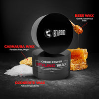 Beardo Creme Power Styling Wax, 75 gm | Cream Hair Wax Men | Crème Styling Wax | Volumizing Wax | Natural Finish | Hair Cream | Hair Wax for Non Stick, Smooth Hair