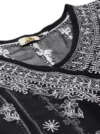 Ada Handcrafted Lucknowi Chikan Women's  Georgette Angrakha Kurti Kurta with Slip A100593