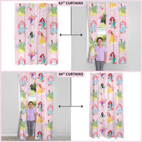 Disney Princess Kids Room Window Curtains Drapes Set, 82 in x 63 in, 