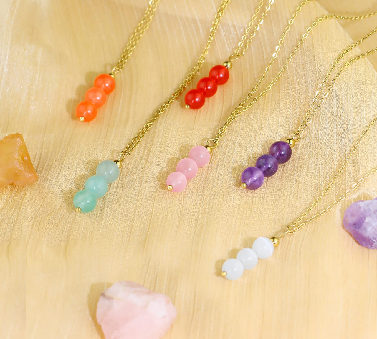 Rose quartz necklace pink necklace for women, crystal jewelry as spiritual gifts for daughter pink beaded necklace as rose quartz jewelry for friends crystal pendant necklace healing gifts for girls pink rose quartz