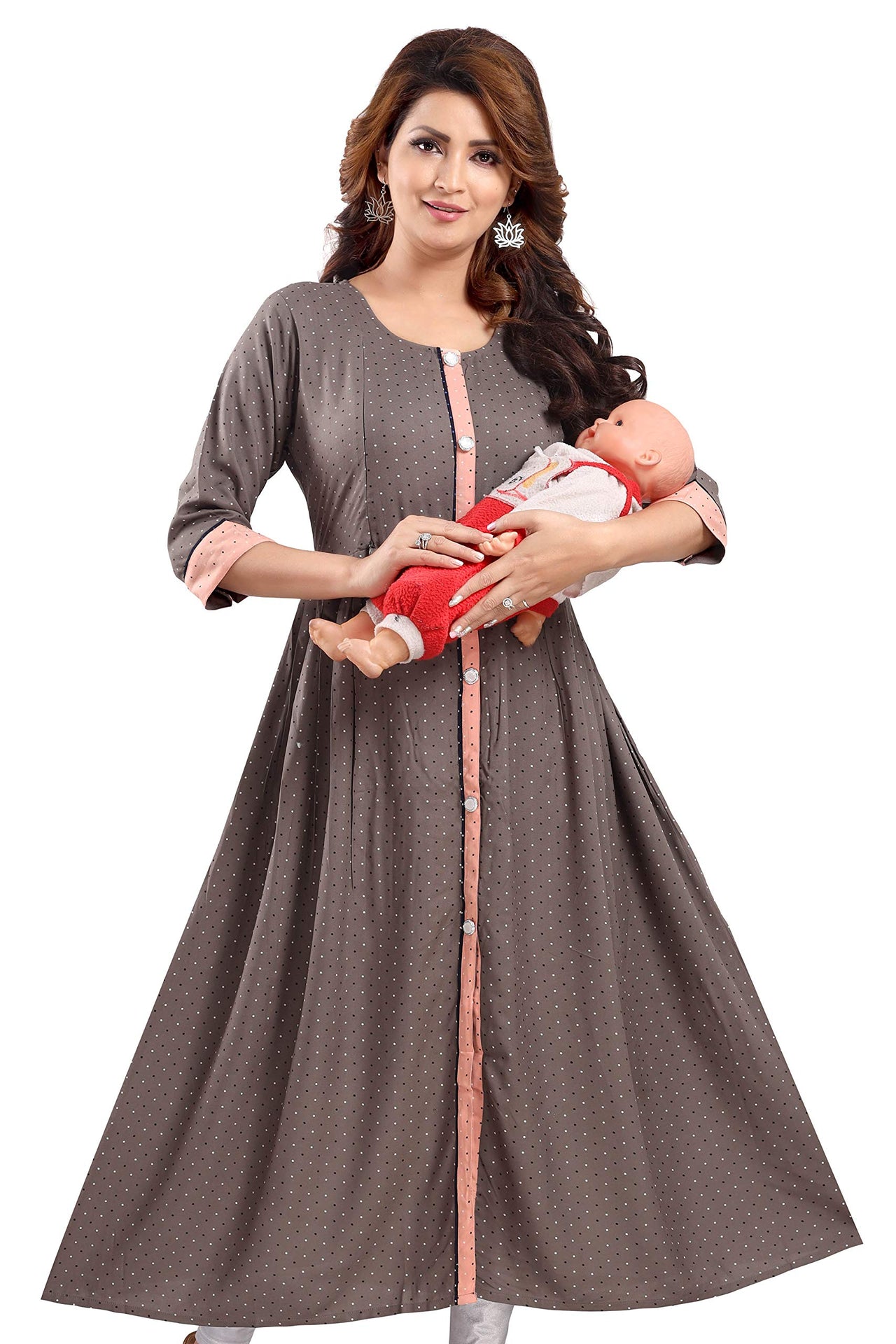 Priscilla RAYON COTTON FEEDING KURTIS FOR WOMEN WITH ZIPPERS 1122