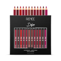 RENEE Define Matte Lip Liner, Long Lasting & Smudge Proof, Full Coverage, Intensely Pigmented, Easy Glide Formula, Vitamin E & Castor Oil Infused, Set of 12