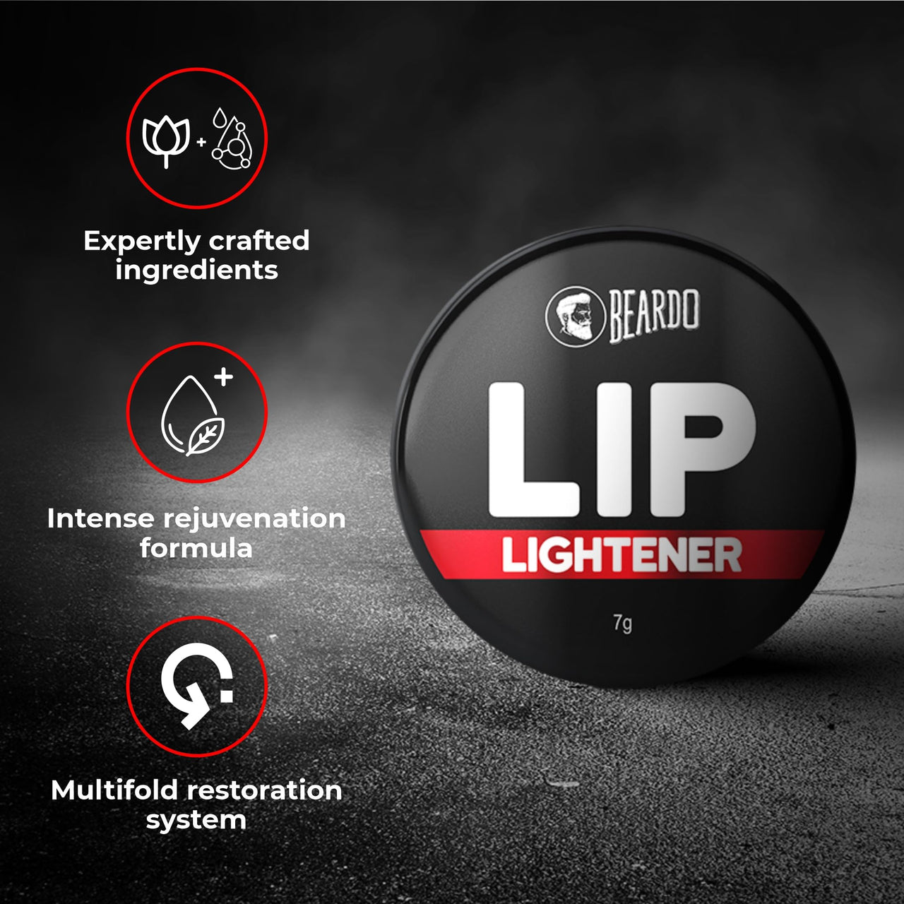 Beardo Lip Lightener for Men, 7g | Non Tinted Lip Balm for Men | Lip Balm for Dark Lips | Lip Mask for Dry & Chapped Lips | Lip Care for Smooth, Soft & Pink Lips