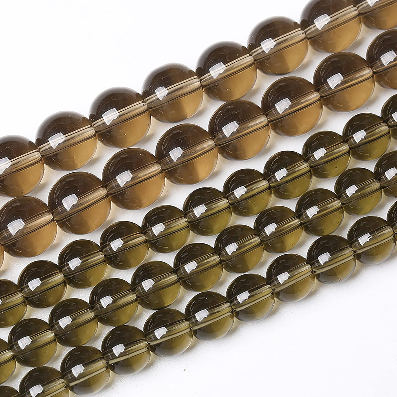 61PCS 6mm Smoky Crystal Quartz Glass Beads Natural Stone Round Loose Beads for Jewelry Making DIY Bracelet Necklace 15 Inch ,Energy Stone Healing Power (6mm, Smoky Quartz Glass)