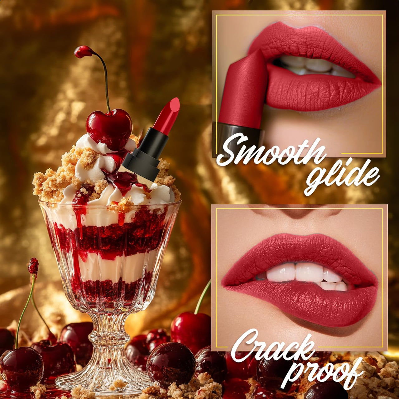 FACES CANADA Comfy Matte Velvet Touch Lipstick - Cherry Pie 02, 4.2g | Velvety Matte Finish | 8HR Longstay | Intense Colour | Hydrating Lips | Smooth Application