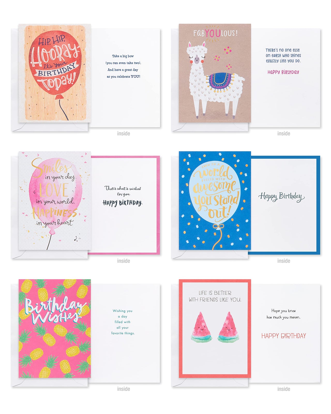 American Greetings Deluxe Birthday Card Assortment, Bright & Cheerful (40-Count)