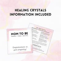 Mother’s Ray Pregnancy Crystal Necklace – 18k Gold-Plated Mom Necklace for Mothers To Be – Healing Crystal Necklace with Amethyst, Rose Quartz, Moonstone – Pregnancy New Mom Gifts for Women