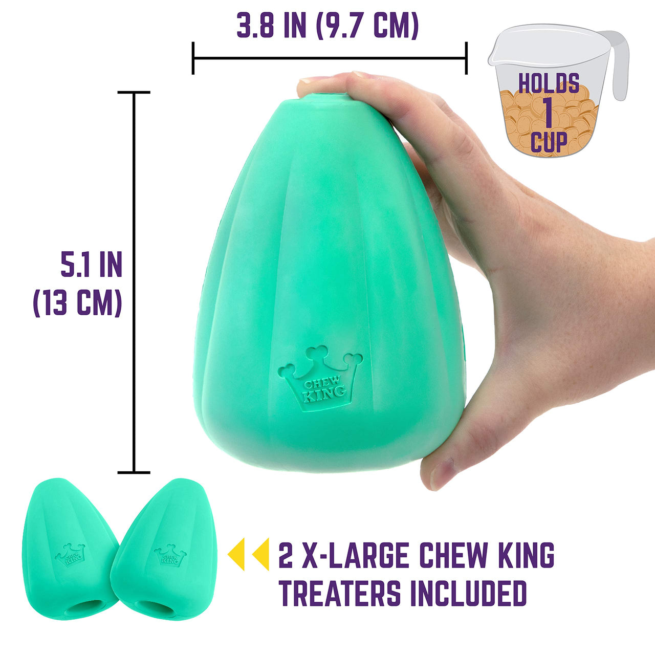 Chew King Premium Treat Dog Toy, XL, Extremely Durable Natural Rubber Toy, Pack of 2, All Breed Sizes X-Large - 2 pack