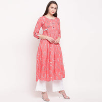 Vbuyz Women's  Floral Print Anarkali Cotton Kurti(VF-KU-591-592)