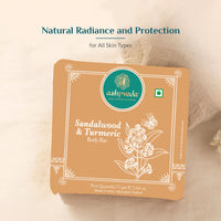 Ashpveda Sandalwood and Turmeric Soap for Bath | Ayurvedic Handmade Natural Scented Premium Bathing Soap for Glowing & Moisturizing Skin (75 gm) (Pack of 2)