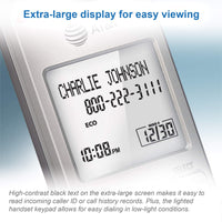 AT&T EL51103 - DECT 6.0 Cordless Home Phone. Full-Duplex Handset Speakerphone, Backlit Display, Lighted Keypad, Caller ID/Call Waiting, Phonebook, Eco Mode, Voicemail Key, Quiet Mode. 1 Handset