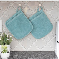 Ritz Terry Pocket Mitt & Hot Pad: Unparalleled Heat Resistant, Durable 100% Cotton – Ergonomically Designed for Optimal Grip – Easy-Care Machine Washable, Perfect for Your Kitchen – Dew, 2-Pk Pocket Mitt -- 2 pk