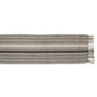 DII Farmhouse Braided Stripe Table Runner Collection, 15x108 (15x113, Fringe Included), Dark Brown 15x108