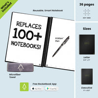 Rocketbook Core Reusable Smart Notebook | Innovative, Eco-Friendly, Digitally Connected Notebook with Cloud Sharing Capabilities | Dotted, 8.5