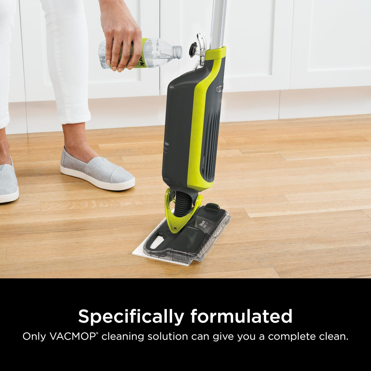 Shark VACMOP Pro Cordless Hard Floor Vacuum Mop with On-Demand Spray and Headlights, includes 4 Disposable VACMOP Pads and a 12oz VACMOP solution, Charcoal Gray, VM252