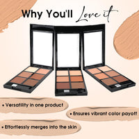 Colors Queen Contour & Bronzer Palette | Matte Finish & Long Lasting Formula | Easy to Blend, Creamy Texture, Lightweight Contour and Bronzer Palette for Face Makeup (Shade - 03, 17g)