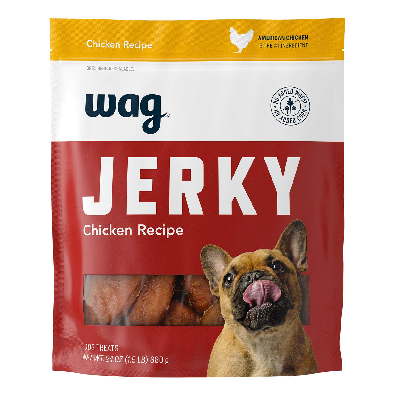 Wag Soft & Tender American Jerky Dog Treats -Chicken Recipe (24 oz) Chicken 24 Ounce (Pack of 1)